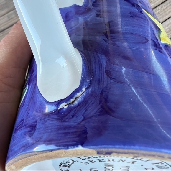 Starbucks Italy Hand Painted Christmas Tree North Star Coffee Mug Set Blue GUC - Picture 10 of 10